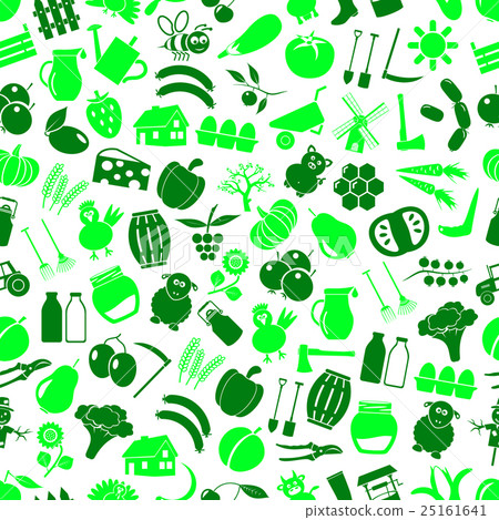 farm and farming simple color icons seamless eps10 - Stock Illustration ...