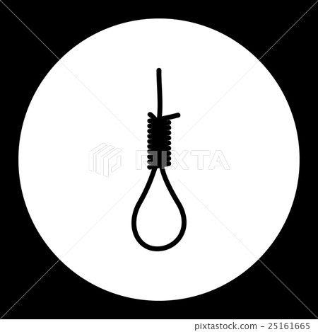 black isolated loop from rope for gallows eps10 25161665