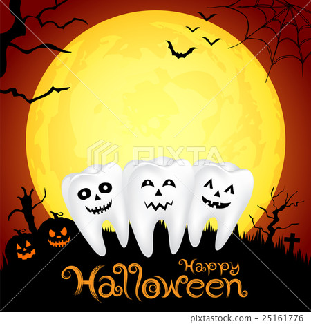 Teeth character with pumpkin Teeth character with pumpkin 25161776