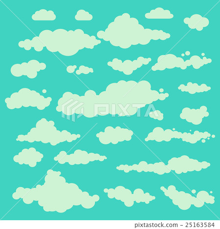 Vector illustration of clouds collection set blue - Stock Illustration ...