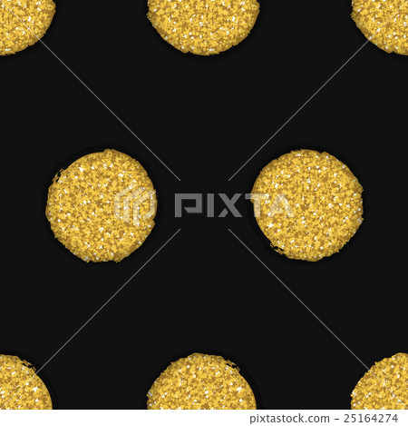 Seamless pattern with gold drawn dots 25164274