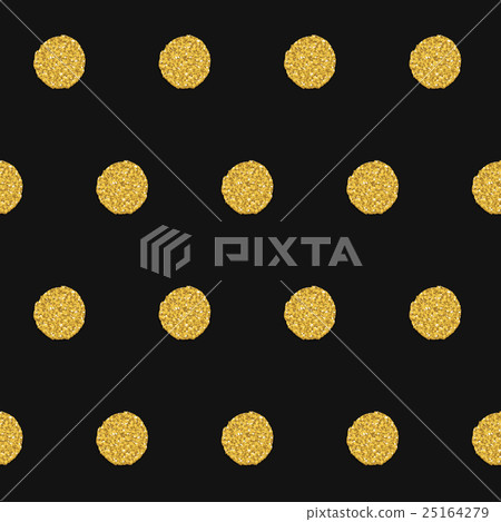 Seamless pattern with gold drawn dots - Stock Illustration [25164279 ...