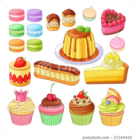 Vector set of colorful desserts Vector set of colorful desserts 25164428
