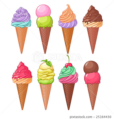 Vector set of colorful assorted ice cream Vector set of colorful assorted ice cream 25164430