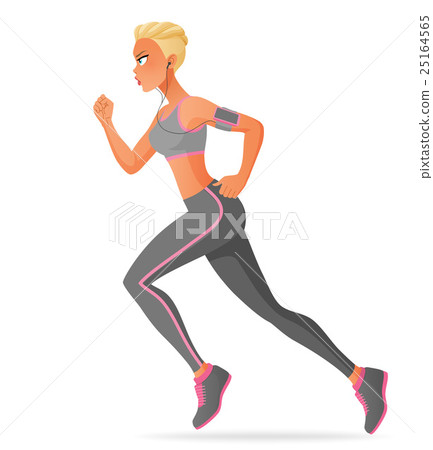 Young woman running with headphones Young woman running with headphones 25164565