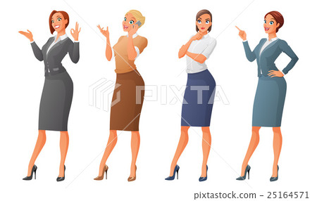Vector set of business formal dressed women - Stock Illustration ...