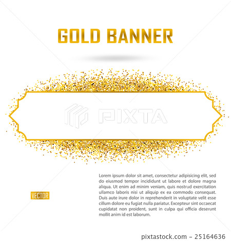 Gold vector banner on white background. 25164636
