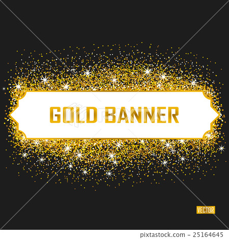 Gold vector banner on black background. 25164645