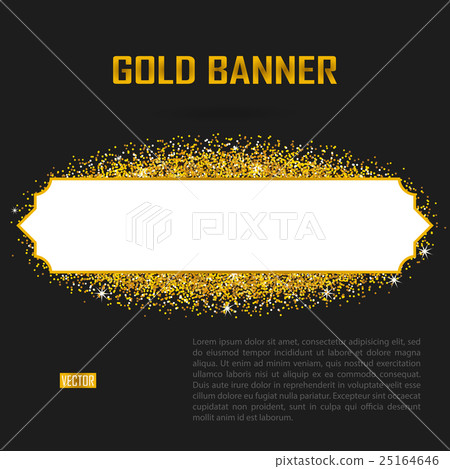 Gold vector banner on black background. 25164646