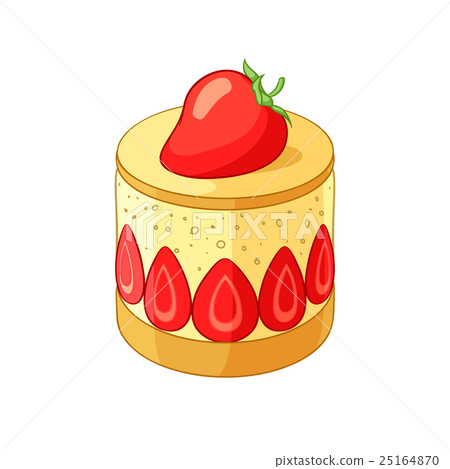 French strawberry dessert. Vector illustration. 25164870
