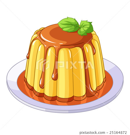 Creamy caramel flan dessert. Vector illustration. 25164872