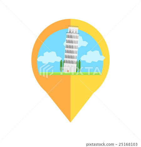 On-line Map Marker With Pisa Tower 25168103