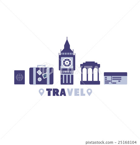 Flying To London Travel Symbols Set By Five In 25168104