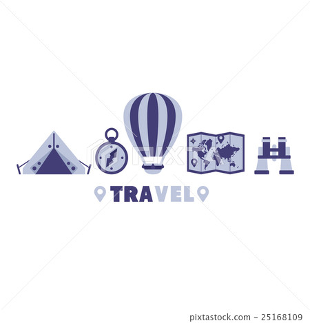 Camping Travel Symbols Set By Five In Line 25168109
