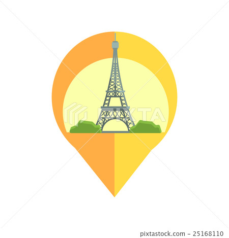 On-line Map Marker With Eifel Tower On-line Map Marker With Eifel Tower 25168110