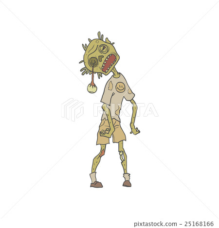 Child Creepy Zombie Outlined Drawing 25168166