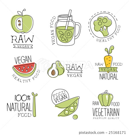 Vegan 100 Percent Natural Products Promo Labels Vegan 100 Percent Natural Products Promo Labels 25168171