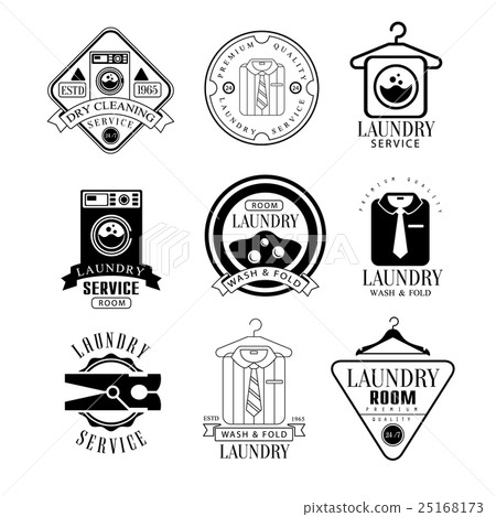 Laundry And Dry Cleaning Service Black White Laundry And Dry Cleaning Service Black White 25168173