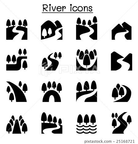 River, Lake , canal nature icons set 25168721