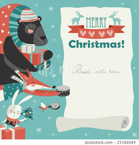 Cute animals giving presents Cute animals giving presents 25168984