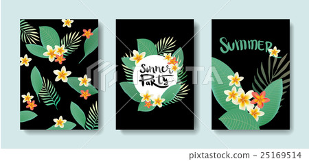 Vector set of postcards with the tropics. Vector set of postcards with the tropics. 25169514