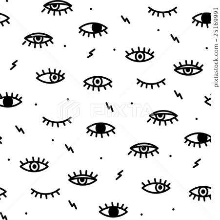 Seamless pattern in the style of psychedelic eyes 25169991