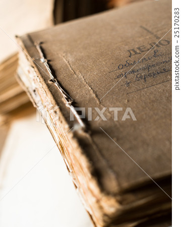 The folder with old paper documents in the archive The folder with old paper documents in the archive 25170283