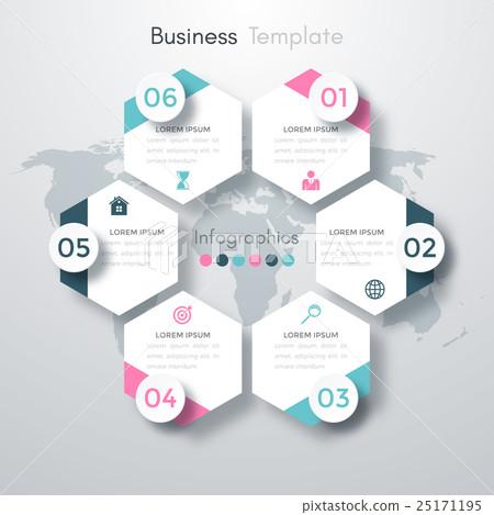 Vector illustration infographics six options. 25171195