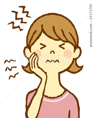 Young female headache toothache 25171795