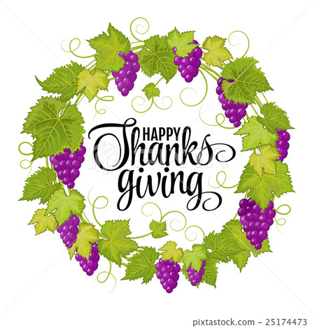 Happy Thanksgiving with text greeting and autumn 25174473