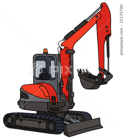 Red small excavator Red small excavator 25175780