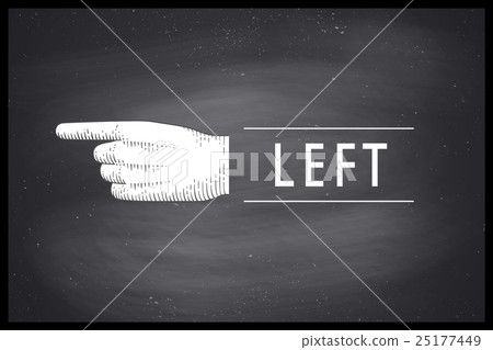 Drawing of hand sign with pointing finger in Drawing of hand sign with pointing finger in 25177449