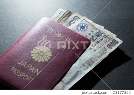 Passport and money black back Passport and money black back 25177893