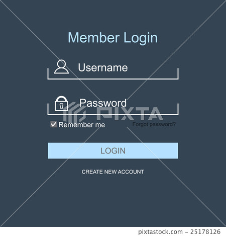 Login form menu with simple line icons - Stock Illustration [25178126 ...