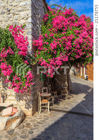 traditional paved street in Areopolis town, Greece 25178755