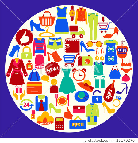 Shopping related icons-illustration 25179276