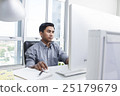 Tired businessman looking at computer screen  25179679