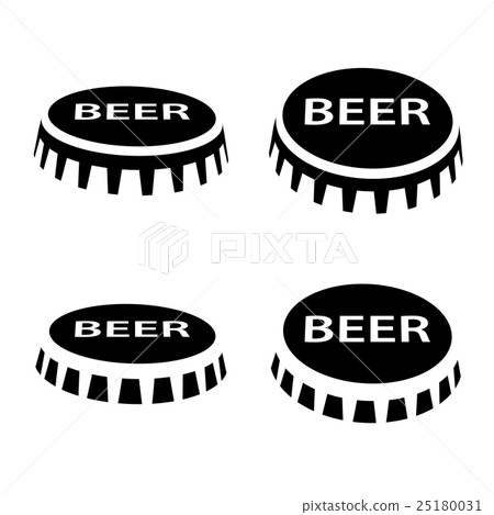 beer bottle cap black symbol 25180031