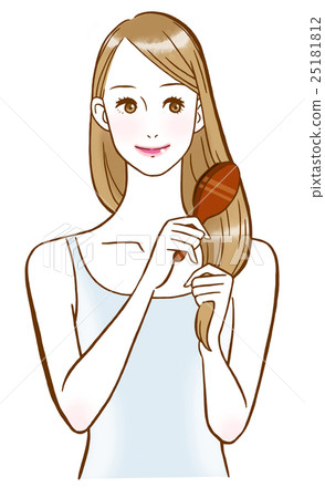 Brushing hair - Stock Illustration [25181812] - PIXTA