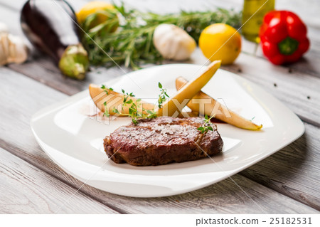 Cooked meat with salt. Cooked meat with salt. 25182531