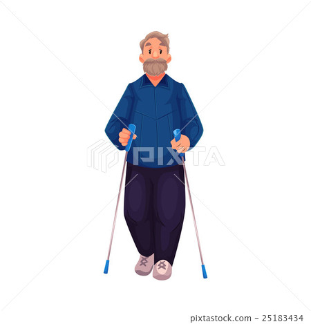 Mature male nordic walker isolated on white Mature male nordic walker isolated on white 25183434