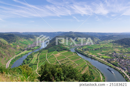 Moselschleife at Bremm in summer Panorama 25183621