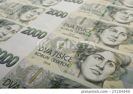 czech banknotes crowns background 25184849