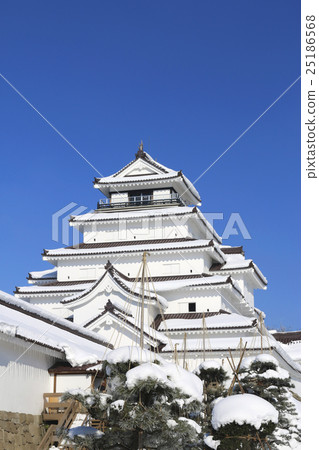 Tsuruga castle in winter 25186568