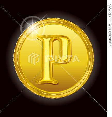 Gold point coin medal - Stock Illustration [25187099] - PIXTA