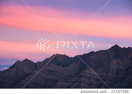 Mountain with beautiful twilight sky Mountain with beautiful twilight sky 25187566