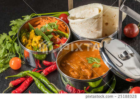 Indian curry chapati and curry lunch 25188328
