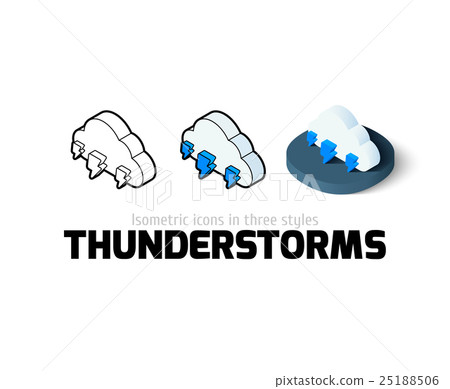 Thunderstorms icon in different style Thunderstorms icon in different style 25188506