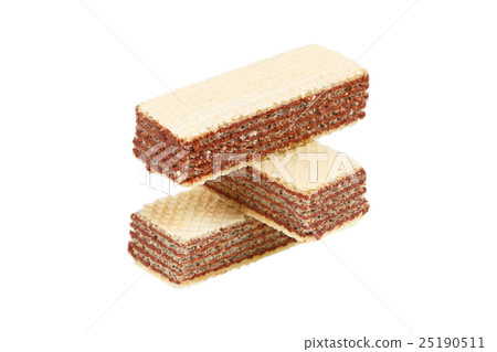 Chocolate wafer isolated on white Chocolate wafer isolated on white 25190511