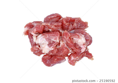 Sliced pork isolated on white 25190592